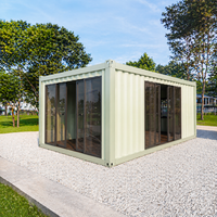 Maison conteneur préfabriquée 20 pieds 40 pieds, maison modulaire portable, mini-maison conteneur maritime avec porte vitrée, fournie directement par l'usine
