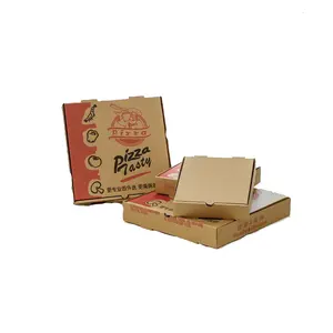 Impression d'emballages alimentaires jetables personnalisés en usine 6 7 8 9 10 12 pouces boîte à pizza en carton ondulé vierge portable avec logo