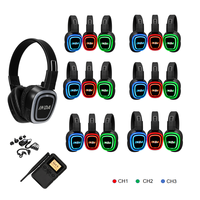 Casque de soirée silencieuse à 3 canaux, sans fil, circum-auriculaire, stéréo Hi-Fi, léger, avec indicateur de batterie