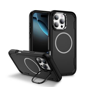 3 en 1 Rugged <span class=keywords><strong>Amour</strong></span> Hide Metal Lens Stand <span class=keywords><strong>Fine</strong></span> Circle Magnetic Phone Case para iPhone 17 Pro Max 12 13 14 15 16 Plus Air - Product Image 1