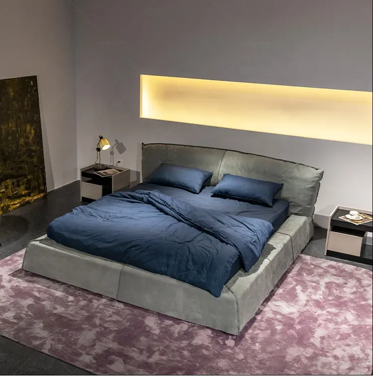 bedroom furniture set bed corner modern royal leather sofa set Nordic bedroom solid wood double storage bed latest design bed