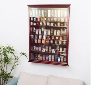 Tùy Chỉnh Shot Glass Chủ Tủ Tường Đồ Cổ Bóng Hộp Con Số Nhỏ Bức Tượng Nhỏ Giá Lớn Rắn Gỗ 144 Bắn Kính Hiển Thị Trường Hợp - Product Image 6