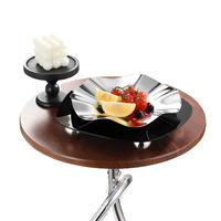 Plato de Frutas de Acero Inoxidable de Alta Gama con Forma de Flor para Decoración de Sala de Exposiciones y Almacenamiento