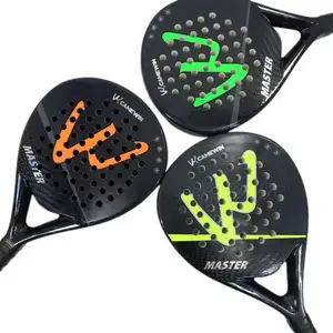 Raquete de padel de fibra de carbono para tênis, raquete esportiva personalizada de alta qualidade com sua própria marca, raquete de padel OEM 3k/12k/18k