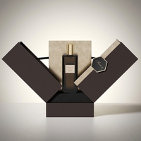 Boîte de parfum rigide personnalisée à rabat avec fermeture magnétique |   Papier spécial doré pour emballage de parfums avec insert en EVA