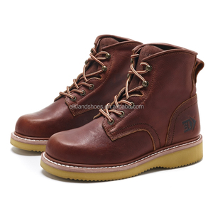 Bottes de travail industrielles et architecturales Elkland personnalisées pour hommes, à lacets, en cuir pleine fleur, à bout mocassins, sans embout en acier, vente en gros - Product Image 4