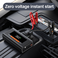Démarreur de voiture et moto numérique portable N10-6000 avec compresseur d'air, gonfleur de pneus, batterie externe 6000 mAh et lumière intégrée
