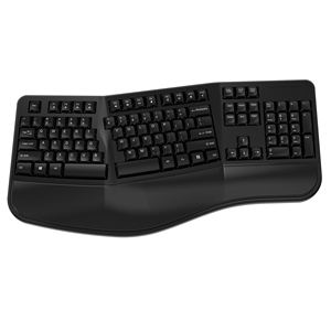 Claviers ergonomiques personnalisés Wave Keys 2.4G Clavier ergonomique sans fil silencieux sans fil avec repose-mains rembourré - Product Image 1