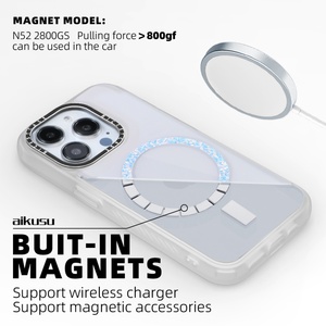 Funda para Teléfono 3D con Impresión UV para iPhone, Transparente, Esmerilada, TPU, con Purpurina, Anillo Magnético, para iPhone 16 15 14 13 Pro Max - Product Image 3