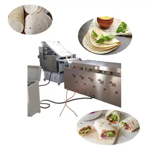 Máquina comercial de Roti Chapati fácil de limpiar, máquina para hacer pan samoon lavash Naan, línea automática de producción de pan patatha pita