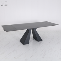 Ensemble Table de Salle à Manger Luxe Moderne Extensible Rétractable, Meuble de Cuisine, Table à Manger Rallonge Dessus Pierre Frittée Marbre