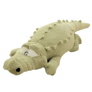 批发软毛绒玩具鳄鱼睡眠毛绒动物枕头鳄鱼毛绒玩具毛绒动物娃娃绿色鳄鱼