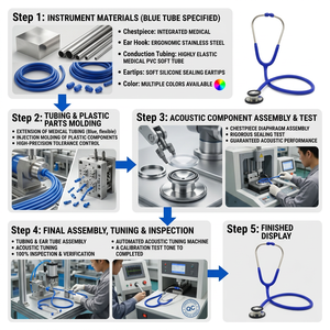 <span class=keywords><strong>Stetoscopio</strong></span> cardiologico manuale a doppia testina in acciaio inossidabile placcato oro classico all'ingrosso, personalizzabile in vari colori - Fortuna - Product Image 5