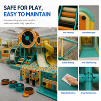 Équipement de jeu souple commercial, structure multi-espaces, piscine à balles, mur d'activités, clôture rembourrée, testé par une tierce partie pour centre commercial