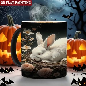 Frosted Black 11oz <b>Ceramic</b> Mug Heat Color Changing Magic <b>Cup</b> For Milk Tea Lovers - Product Image 6