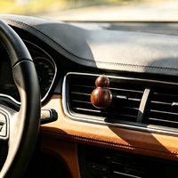 Support de fixation pour grille d'aération de voiture haut de gamme en bois massif et métal, personnalisé, pour désodorisant décoratif parfumé style noyer