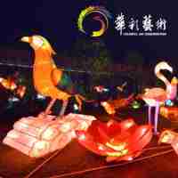 Disesuaikan sutra tradisional luar ruangan lentera taman Cina Dekorasi burung bunga untuk Tahun Baru Natal Paskah Thanksgiving