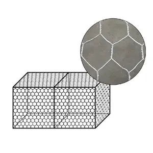 Cajas de gabion galvanizadas con agujero Hexagonal, cajas de retención de pared de piedra tejida, cesta de Gabion de 8x10cm, tamaños estándar