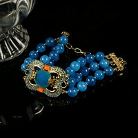 Collier vintage multi-brins perlé avec pierres précieuses, collier superposé bohème de luxe, bijou de fête, cadeau
