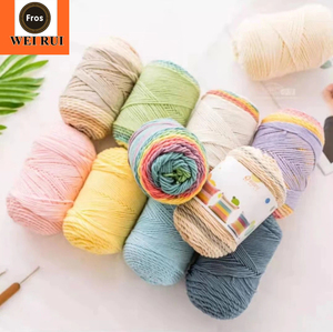 Fil à tricoter et à crocheter en <span class=keywords><strong>coton</strong></span> arc-en-ciel de haute qualité, économique, en pelote, vente en gros - Product Image 1
