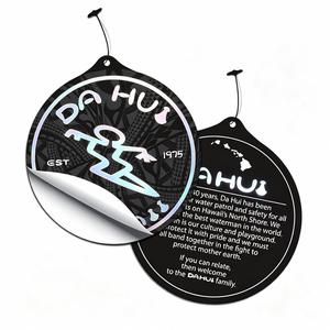 Étiquettes suspendues rondes en plastique Da Hui avec impression UV holographique, étiquette double face pour emballage cadeau et artisanat - Product Image 1