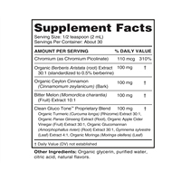 Gouttes liquides de berbérine et cannelle de Ceylan à succès avec chrome, melon amer, curcuma, glucomannane, gymnema pour le soutien du métabolisme