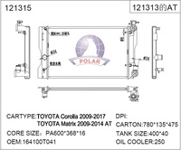 Nouveau modèle de radiateur en aluminium 164100T030 164100T031 606788 13106 pour TOYOTA Corolla Matrix Sciom Yaris VIOS LIMO 2009-2017