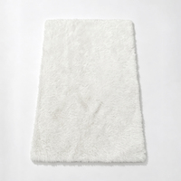 Tapis rectangulaire en peluche solide Starfish, blanc, polyester, antidérapant, avec envers en PVC, fabrication moderne, pour usage au bureau