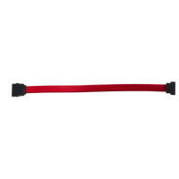 Hongjixin HJX-H-3088 SATA III 6.0 Gbps 7pin Kabel Flat Sudut Kanan Bawah Betina 0.35m PVC Foil untuk SSD/HDD 2.5''/3.5'' Merah