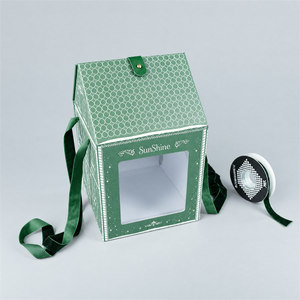 Square Window Pastry Cake Packaging Boxes Custom <b>Green</b> <b>Gift</b> Box with Recycled Kraft Paper and Silk Screen Printing - Product Image 4