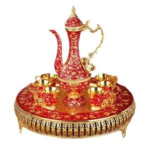 Set da Vino in Lega di Zinco con Brocca e Bicchieri, Regalo di Nozze, Teiera e Vassoio in Metallo di Lusso - Product Image 5