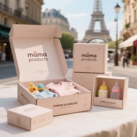 Caja de papel biodegradable con recubrimiento de color personalizado para estampado de regalo de bebé y productos domésticos OEM diseñados para Francia
