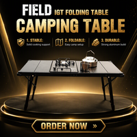 Table de camping pliante moderne en aluminium portable avec hauteur réglable, mobilier d'extérieur pour pique-nique, barbecue, cuisine, sac de transport