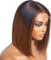 Perruque Bob en Cheveux Humains Vierges 5x5 avec Fermeture, Lisse Baguette, Pré-Pluckée, Ligne de Cheveux Naturelle, Longueurs Variées Disponibles pour Femmes