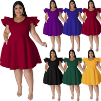 Robe décontractée unie fendue à séchage rapide et respirante pour femme grande taille, style européen et américain, collection transfrontalière 2026