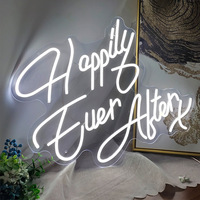Enseigne Happy ever after personnalisée avec LED murale personnalisée utilisée pour les enseignes au néon dans la décoration de fête de magasin