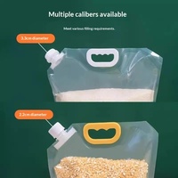 Sacs de stockage de céréales réutilisables en PE à faible MOQ avec bec verseur portable pour la distribution de riz domestique