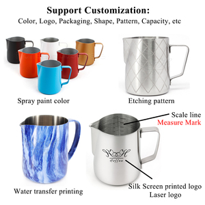 Strumento per <span class=keywords><strong>caffè</strong></span> Espresso multiplo personalizzato per <span class=keywords><strong>caffè</strong></span> e Latte Art tazza <span class=keywords><strong>fumante</strong></span> 304 acciaio inossidabile portatile per schiumare Latte brocca - Product Image 3