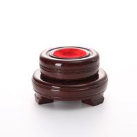 Vente en gros Présentoir rotatif rond rouge pour décoration, socle en bois pour boules de cristal, grande sphère pour décoration