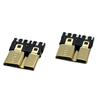 Conector USB Micro USB 3.0 Negro de 10 Pines Macho con Carcasa Chapada en Oro 6+4P