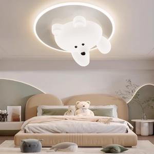 Lampada da Soffitto LED Creativa a Forma di Orso, Semplice e Carina, Protezione per gli Occhi, <span class=keywords><strong>Lampadario</strong></span> a <span class=keywords><strong>Nuvola</strong></span> per Cameretta di Bambini e Bambine - Product Image 1