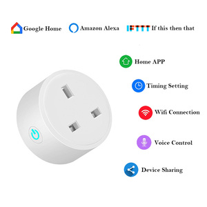 Tuya App & Alexa/asistan kontrolü Mini akıllı fiş İngiltere tipi priz akıllı <span class=keywords><strong>Wifi</strong></span> prizi ab ve abd fiş tipi ile - Product Image 3