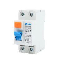 Disjoncteur différentiel électromécanique VINAC Mini 1P+N RCCB RCD domestique 6A-63A 30mA Protection contre les courants résiduels CE Plastique 10kA