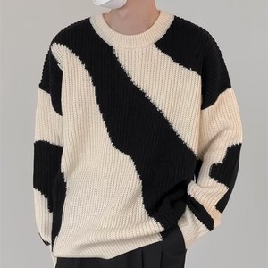 Crew Neck Milk Clash Slouchy Knit <span class=keywords><strong>Sweater</strong></span> para Casais de Homens e Mulheres Sehe Fashion - Product Image 3