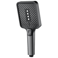 Pommeau de Douche Économiseur d'Eau Haute Pression en ABS Chromé, Grand Panneau, 3 Modes de Jet, Buse en Silicone, pour Salle de Bain SPA