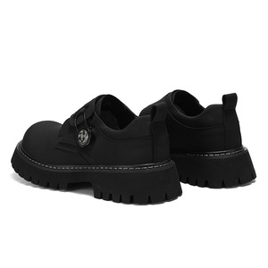 Nouvelles Chaussures Décontractées en Cuir Noir Style Britannique à Bout Épais pour Hommes Printemps 2026 – Tendance Jeunesse, Chaussures de Travail Basses - Product Image 3