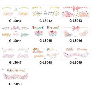 <span class=keywords><strong>Pegatinas</strong></span> Faciales Brillantes para Fiestas <span class=keywords><strong>de</strong></span> Cumpleaños, Lindas y Divertidas, para Celebraciones con Pasteles, Removibles, Desechables, Tatuajes <span class=keywords><strong>de</strong></span> Maquillaje, Seguras para Niños - Product Image 5
