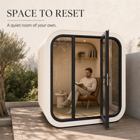 Maison mobile extérieure de 5 m², pièce de jardin portable, studio, bureau à domicile, rangement, espace de détente pour villa et jardin