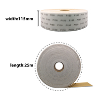 Rouleau de papier abrasif en mousse OEM Premium 115mmx25M, oxyde d'aluminium jaune, imperméable, détachable, 115x125mm, pour le polissage des aciers