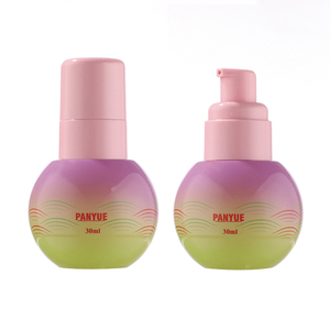 Flacon d'<span class=keywords><strong>essence</strong></span> en verre sphérique mignon de 30 ml avec revêtement de couleur dégradée, flacon compte-gouttes en verre dégradé rond avec <span class=keywords><strong>t</strong></span>ête de pompe multiple - Product Image 4